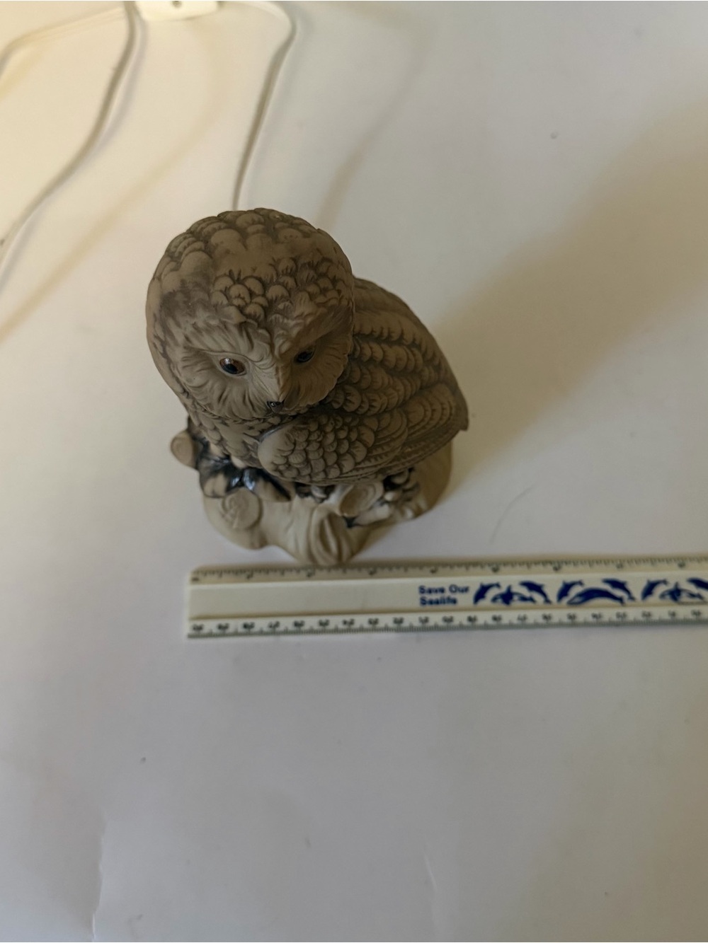 Mid Century Lund's Lites Owl Ceramic Figurine Bird Sculptures Night Light Statue - Picture 5 of 6